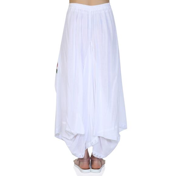 White by Nature Women 100% Cotton Asymmetric Embroidered Pocket Skirt Size S - Picture 9 of 9